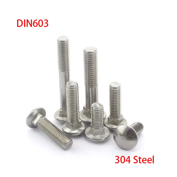 Шестигранные гайки DIN 603 из нержавеющей стали 304 с фланцем квадратной головкой для