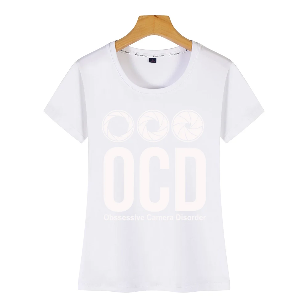 Топы футболки для женщин ocd photographer забавные Harajuku женские с принтом|Футболки| |
