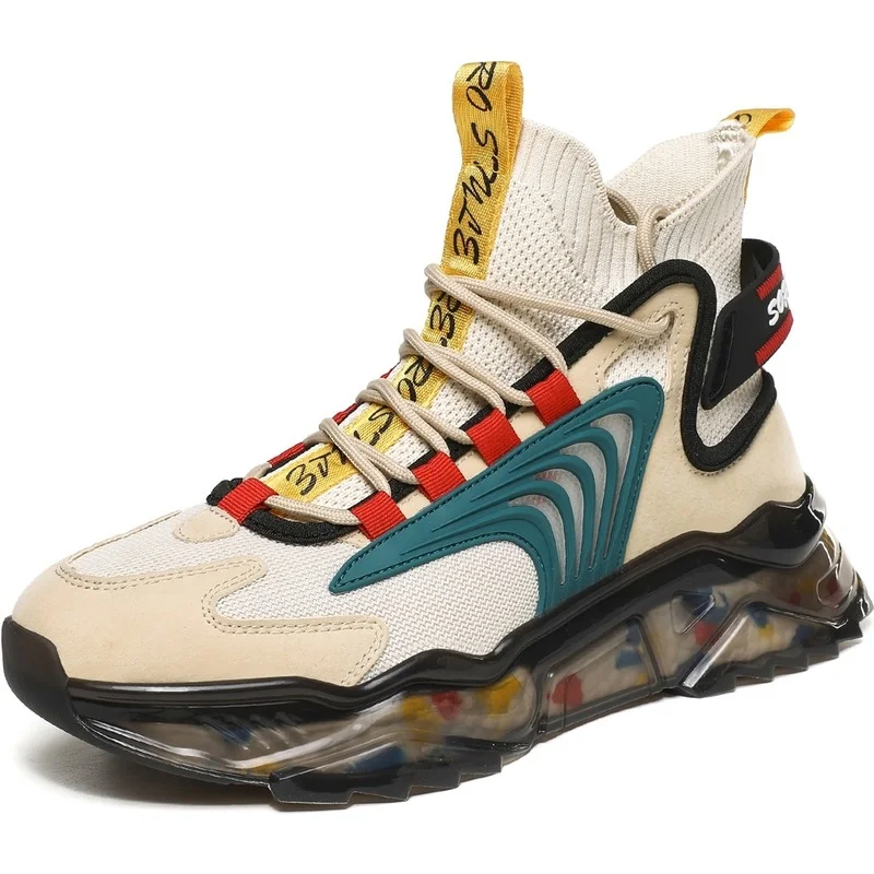 

Мужские кроссовки на высокой платформе, спортивная обувь для бега, на осень-зиму