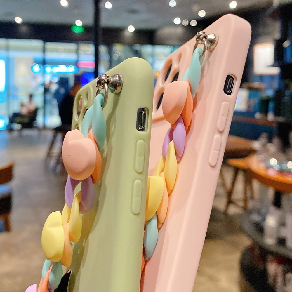 

for Huawei Funda P30 Lite Case for Etui Huawei P40 Lite E P20 P50 Pro Case Cute LOVE Bracelet Wristband Silicon Soft Cover Women