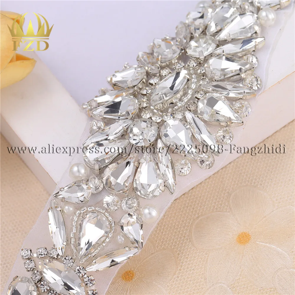 FZD 1 шт. Горячая фиксация утюгом бисером стразы аппликации для Sash Кристалл