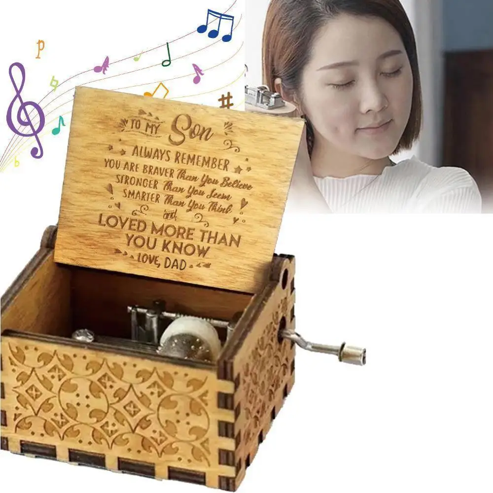 Антикварная резная деревянная музыкальная шкатулка мое солнце любовь папа