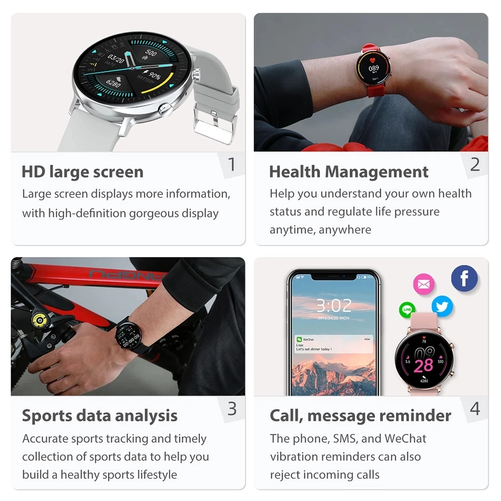 

ECG PPG Smartwatch Bluetooth Call Heart Rate monitor Fitness Tracker IP68 Waterproof Men Women Smart Watch GW33