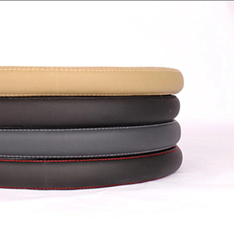 

38CM Anti-skid Leather Car Steering Wheel Cover D Shape Steering Wheel Cover Universal Embossed Steering Wheel Inner Accessories