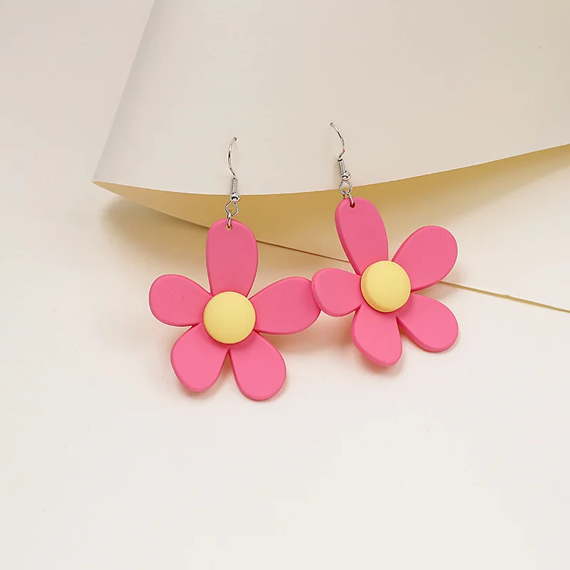 

Acrylic Colorful Flower Earrings Accessory Jewelry