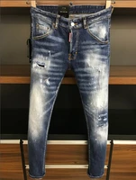 classic authentic dsquared2 cool guy pantalones vaqueros con agujeros para hombre bordados 9627