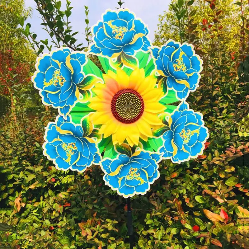 

Wind Spinner Sunflower Windmill Toy Flower Colorful Garden Decoration Pinwheel Outdoor Decoration Classic Toy Kid Games Ornament