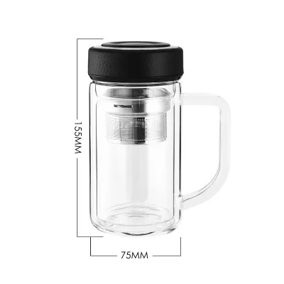 Термостойкая стеклянная чашка с двойными стенками 320/380/430 мл | Дом и сад