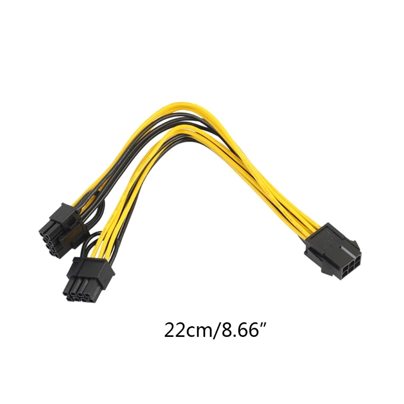 

2021 New 6-pin to Dual 8-pin Computer Graphics Extension Cord Power Adapter PCI-E Cable