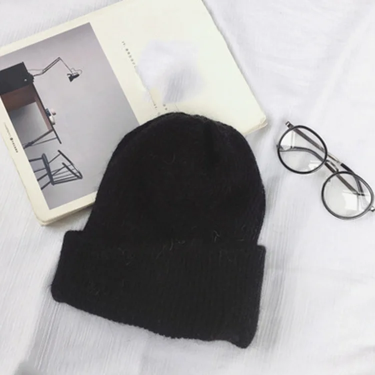 Осень-зима кроличьим мехом Зимние головные уборы Skullies шапки модные теплые шапки бини шапки Шапки Повседневное Для женщин Твердые взрослых кролик крышки головки - Цвет: 5