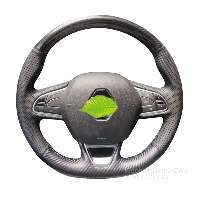 

Alcantara Steering wheel cover For Renault Koleos Captur Espace Talisman leather suede hand-stitch Auto interior accessories