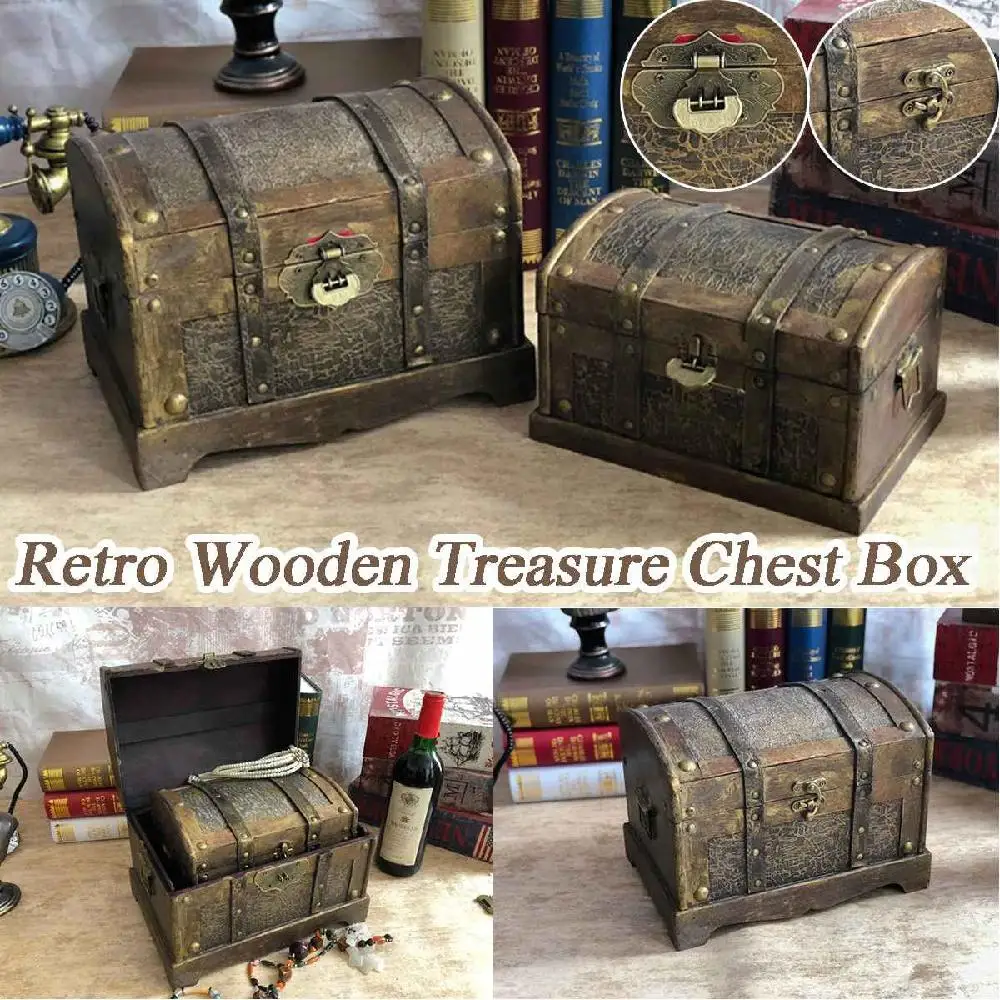Новая деревянная коробка с сокровищами восстановленная древними путями