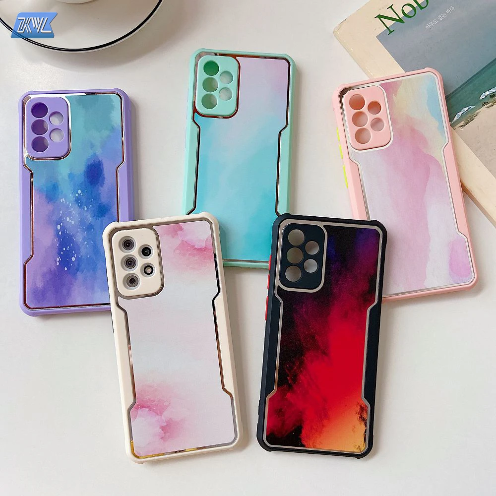 

KL For Samsung A51 A52 A 71 A72 S10 20 30 caes creative watercolor splash ink pattern creative Samsung note10 20 M10 A21S case