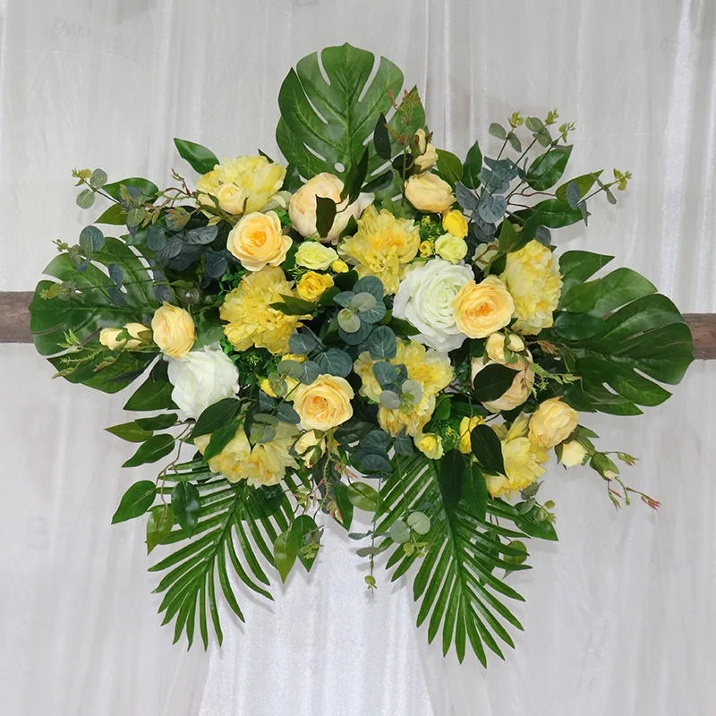 Искусственный шелк поддельный Свадебный дом беседка фон цветы Арка угловой