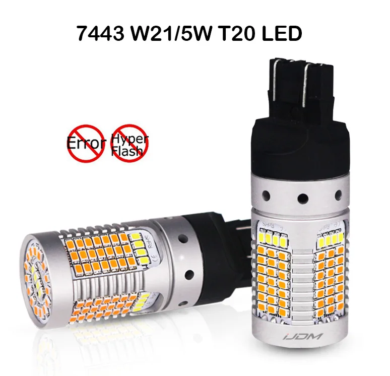 Нет Hyper Flash 3157 светодиодный Canbus 1157 7443 горки белый/желтый светодиодный лампы для Габаритные огни/указатели поворота 12V светодиодный - Испускаемый цвет: 7443 T20