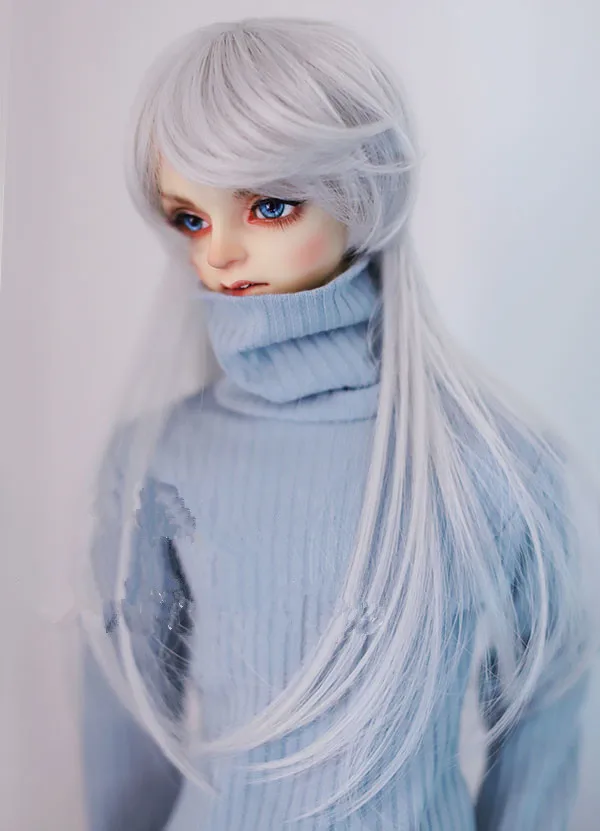 1/3 1/4 size BJD.MDD doll with wig high temperature wire connected to the hair long hair Silver Moon fox fairy doll accessories