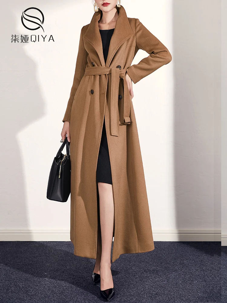 Пальто в стиле Хепберн верблюжьего цвета Женское зимнее модное пальто средней и