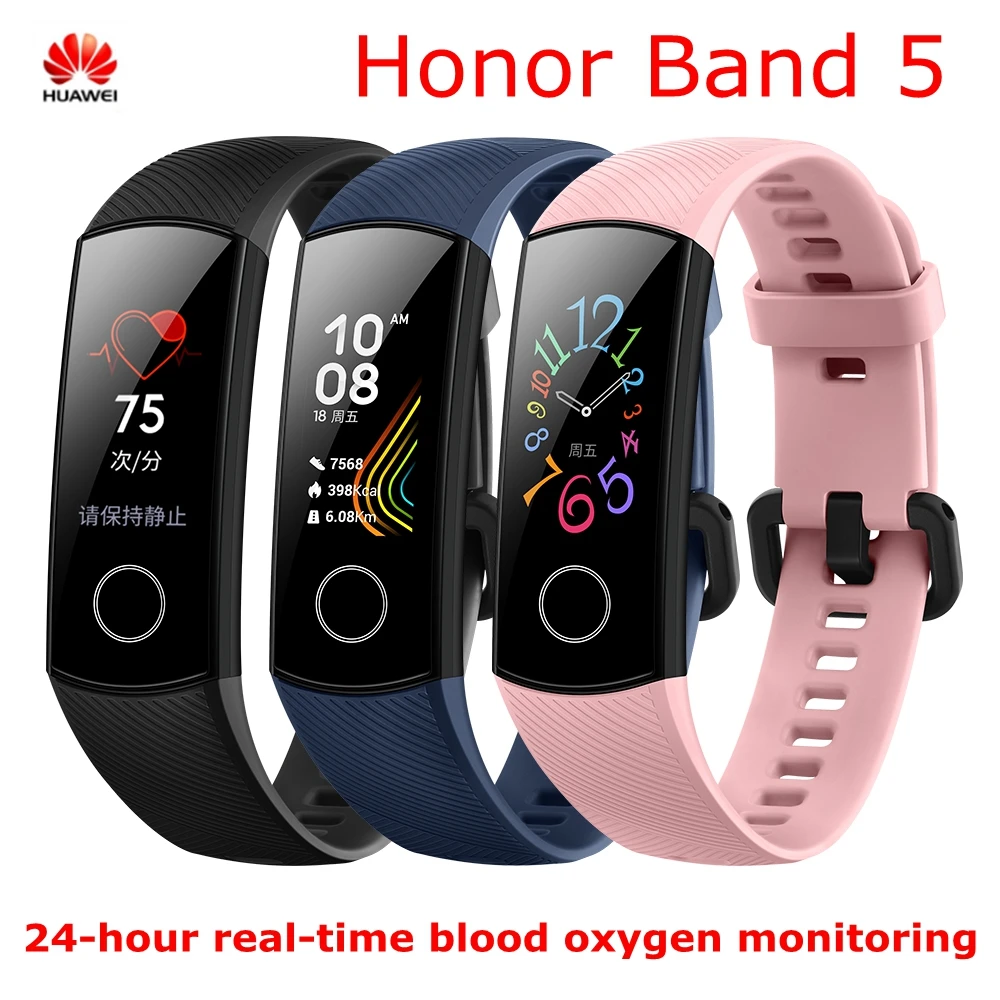 Huawei Honor Band 4 5 умный Браслет 0,9" OLED сенсорный экран Водонепроницаемый Фитнес-трекер Браслет монитор сердечного ритма во время сна