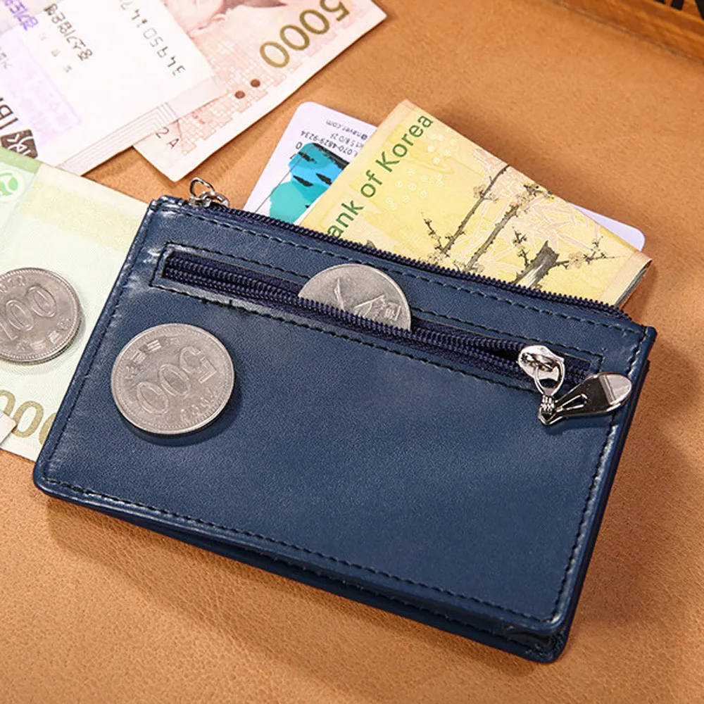 Тонкий кошелек большой емкости мужской чехол из коровьей кожи для кредитных карт