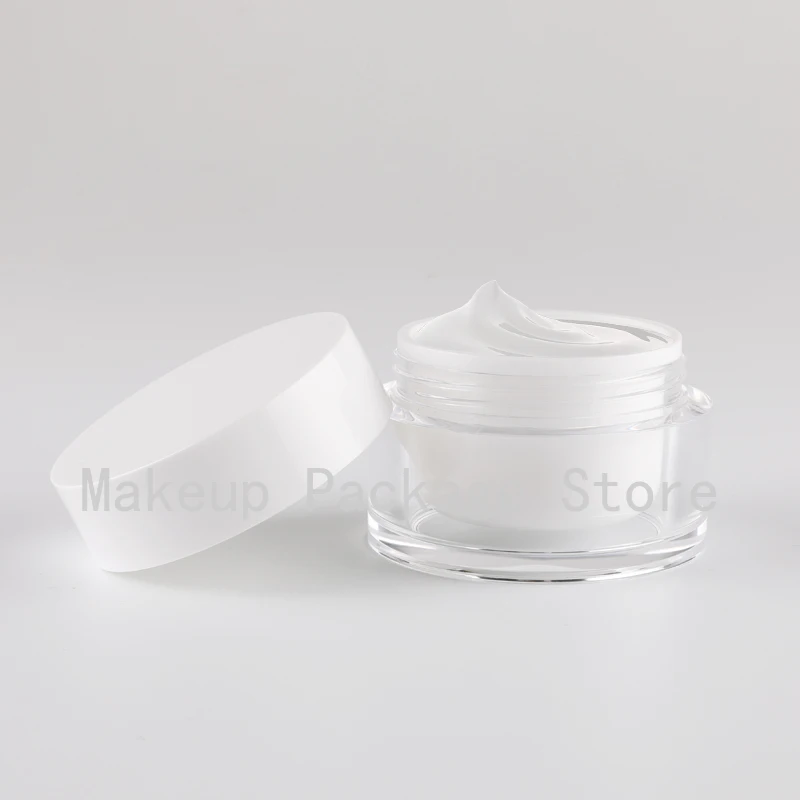 

30g50g 10pcs Cosmetics Empty Acrylic Double Layer Cream Jar,DIY Portable Facial Cream Containers ,Refillable Eye Cream Package