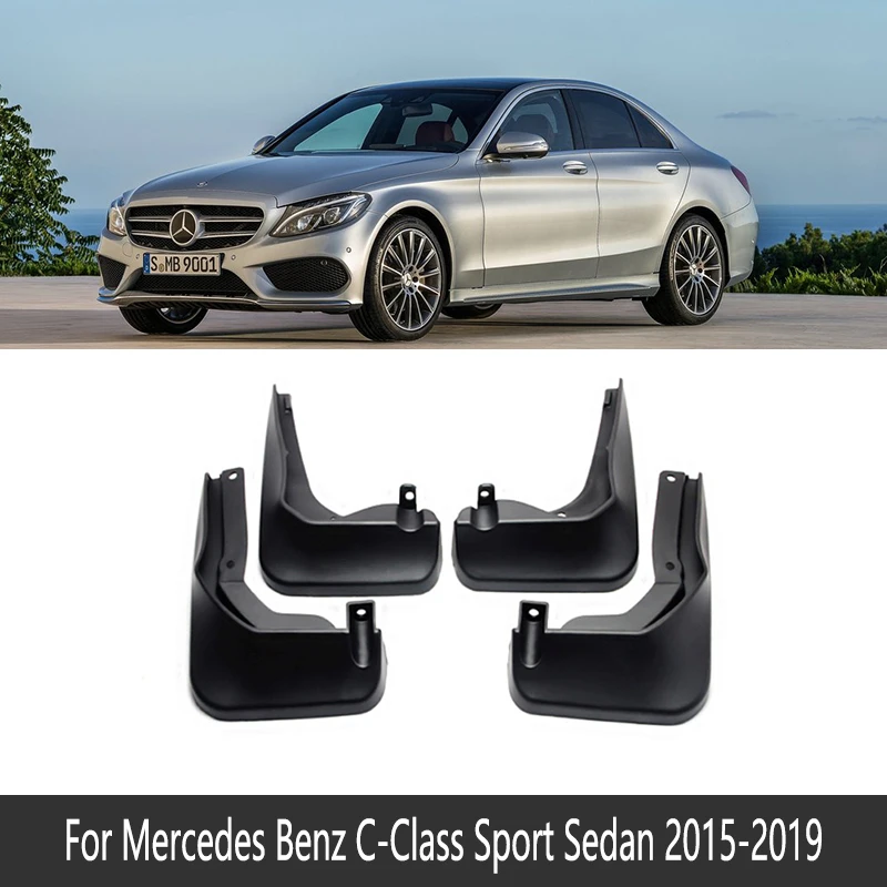 Sport 15-19 W205 Брызговик для Mercedes Benz C Class C-Class W204 W205 W 204 205 2008~ Брызговики брызговиков аксессуары для брызговиков 2010 - Название цвета: Sport 15-19 W205