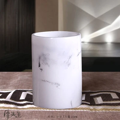 1pcs-cup Мраморная текстура, принадлежности для ванной комнаты, черный, четыре части смолы, аксессуары для ванной комнаты с диспенсером, держатель для зубной щетки, диспенсер для мыла - Цвет: 1pcs-cup