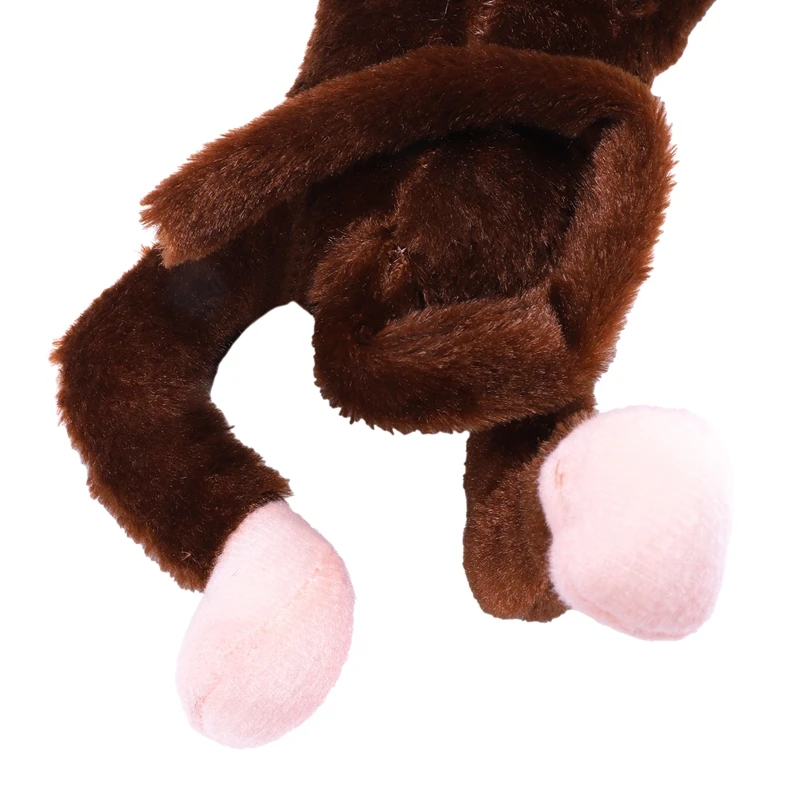 

Cute Screech Gibbon Monkey Plush Doll Toy Sound Children Christmas Gift (coffee)