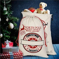 Рождественская сумка, мешок в виде Санты, Холщовая Сумка для подарков, сумка для хранения конфет с ручками, подвесной декор для рождественск...