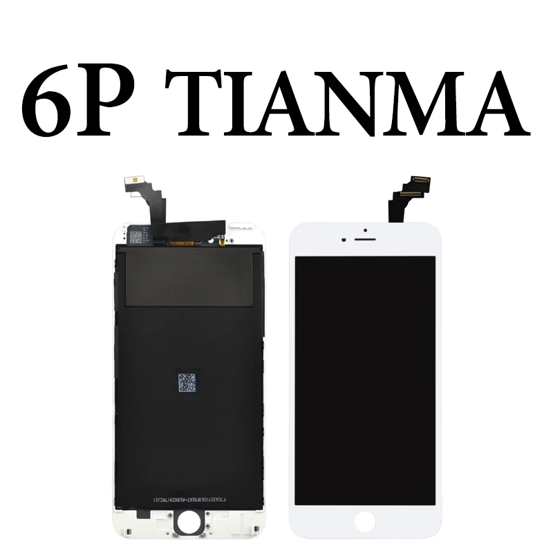 for iphone 6P white AAAA+++ для iphone 6 6S 7 8 Plus ЖК Tianma для iphone X XR ЖК сенсорный экран Стекло сборка Бесплатный подарок без битых пикселей - Цвет: for iphone 6P white