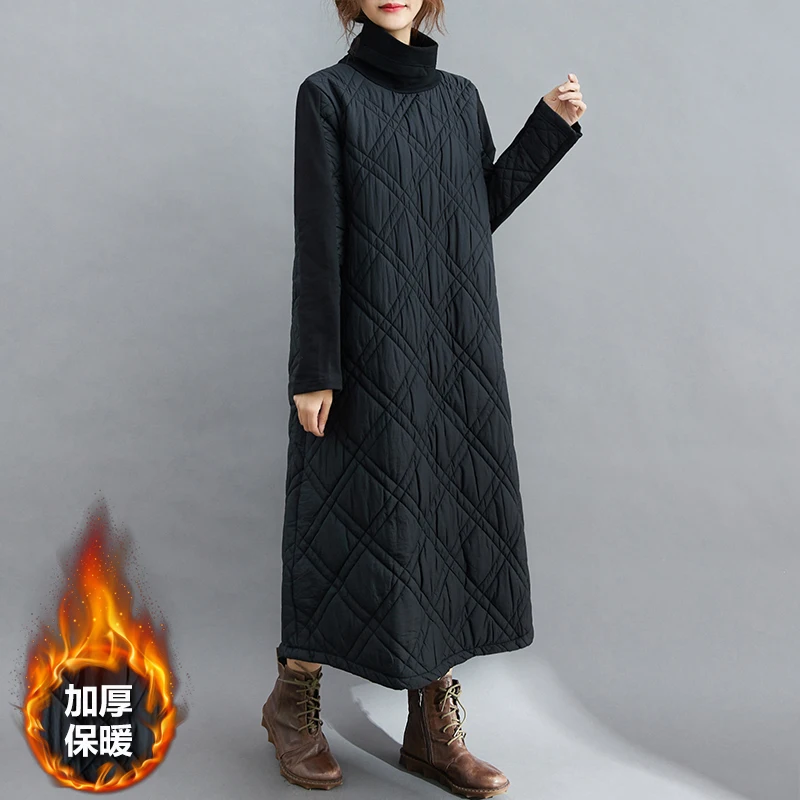 Твердые Цвет бриллиант в клетку из хлопка большого размера для женщин с высоким