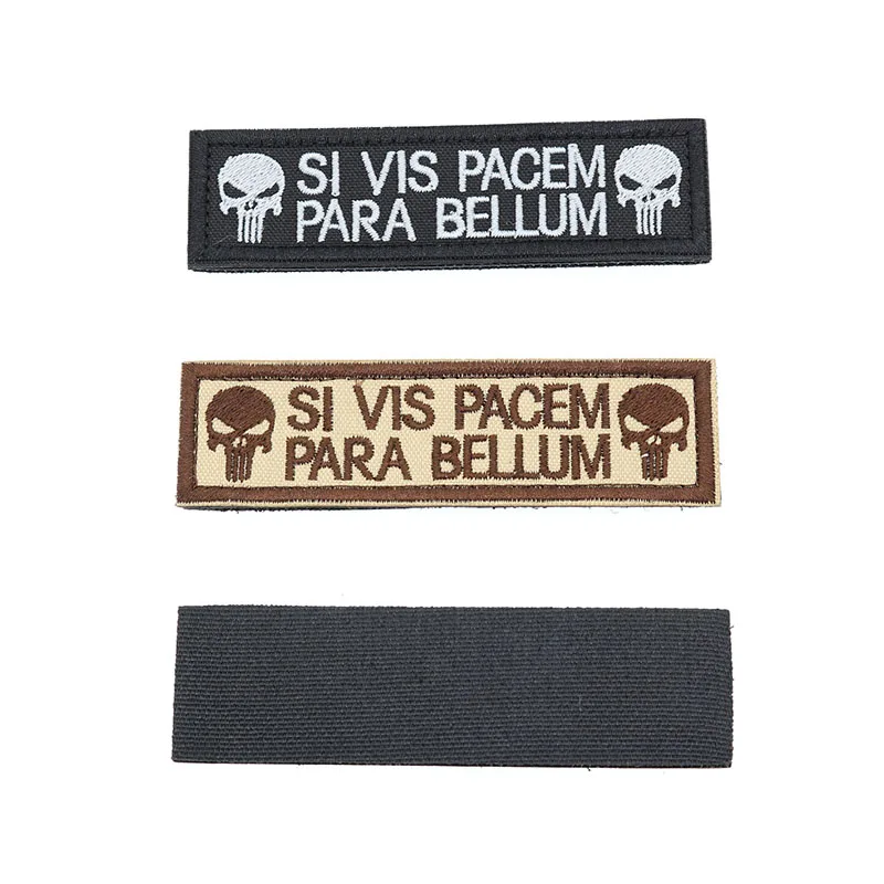 Fabric Label Skull Sea and Flat Suit Tactical Backpack Military Emblem Embroidery Arm SI VIS PACEM 9.5 * 2.6 Cm | Дом и сад
