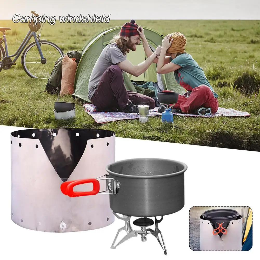 

Ветрозащитный экран для туристической плиты, титановое стекло для защиты от ветра, из чистого титана, для кемпинга, газовая плита, защита от ...