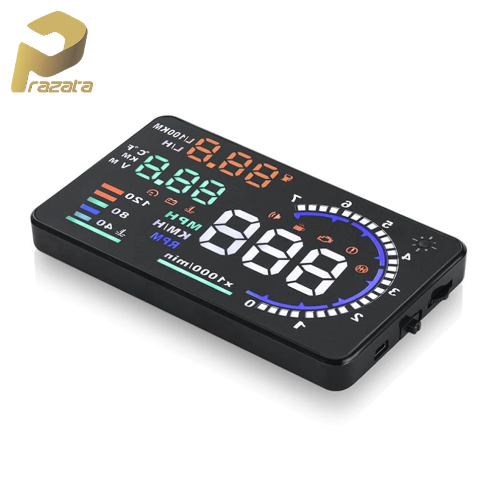 Автомобильный проектор лобового стекла Prazata 5 дюйма светодиодный сканер OBD2
