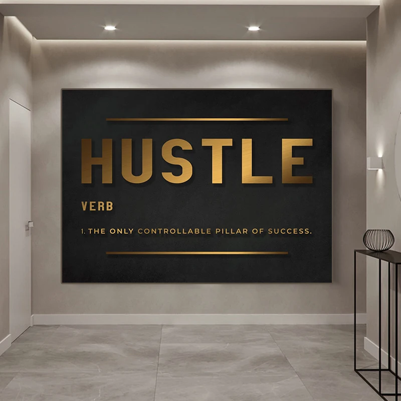 

Hustle Inspirational Posters and Prints Modern Art Execution Motivational Canvas Painting Wall Art Picture for Office Home Decor
