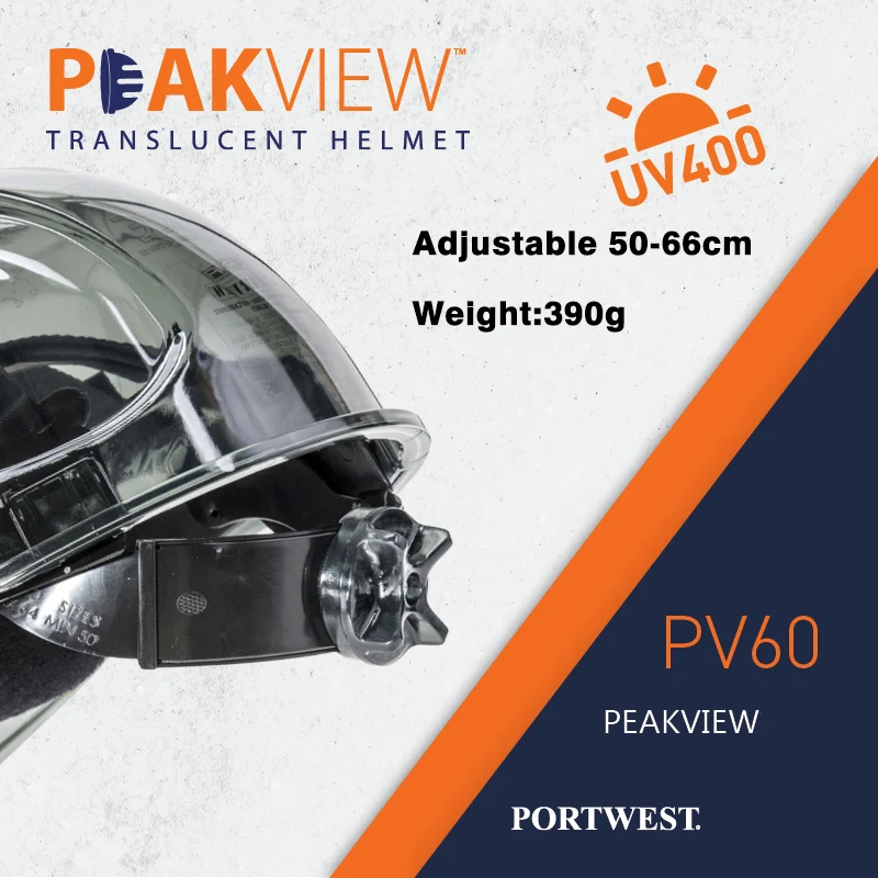 Защитный шлем Portwest PV60 прозрачный с храповым механизмом | Безопасность и защита