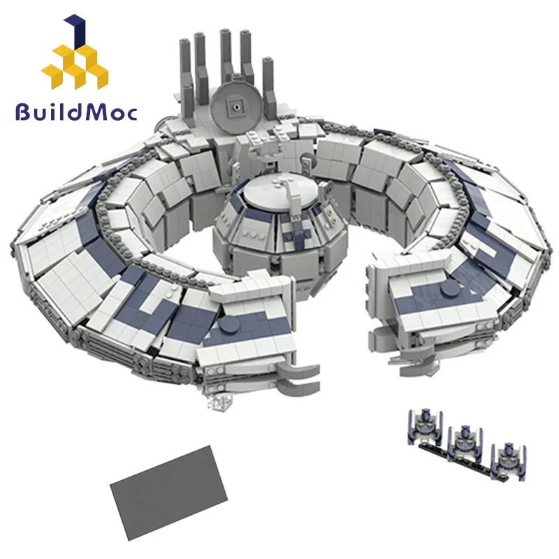 

Buildmoc космическая станция Звездный Разрушитель из фильма UCS Lucrehulk-класс линкор управляющий дроидом корабль строительные блоки космический к...