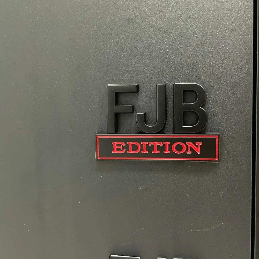 

Car Exterior Sticker Badge 3D 8x3cm Black/Red Decal FJB Edition Fender