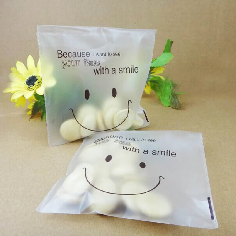 50 шт./упак. футболки с рисунками милого смайлика упаковочный мешок для дома