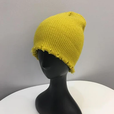 yellow cap Brimless Лыжная шапочка зимняя шапка-маска для женская шапка шляпы для пар вязаная Harajuku Beanie Мужская - Цвет: yellow cap