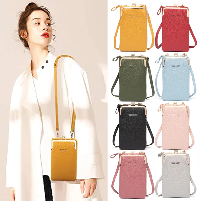 

New Women Small Phone Cross Body Purse PU Leather Blocking Cross Body Cell Phone Bag For Women With Zipper & Lock Dropshippi