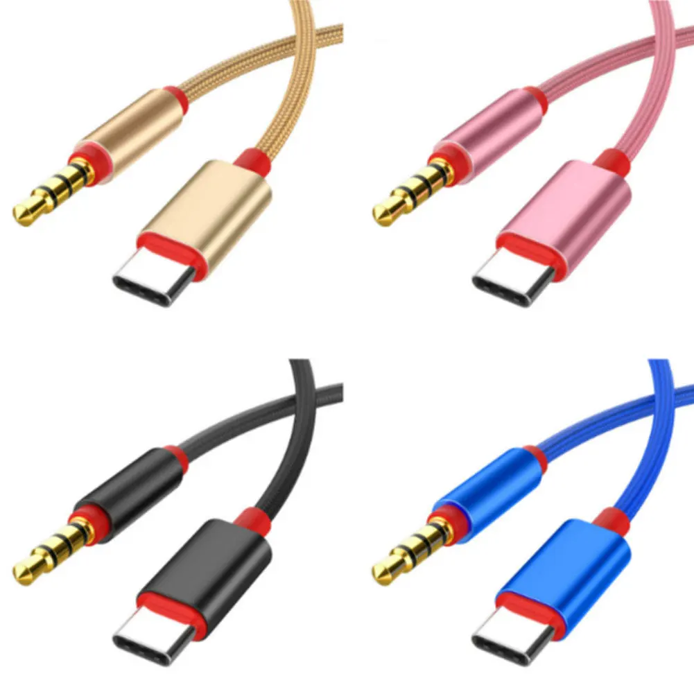 Кабель с разъемом USB типа C аудио кабель Type-C для подключения к 3 5 мм ко входу AUX