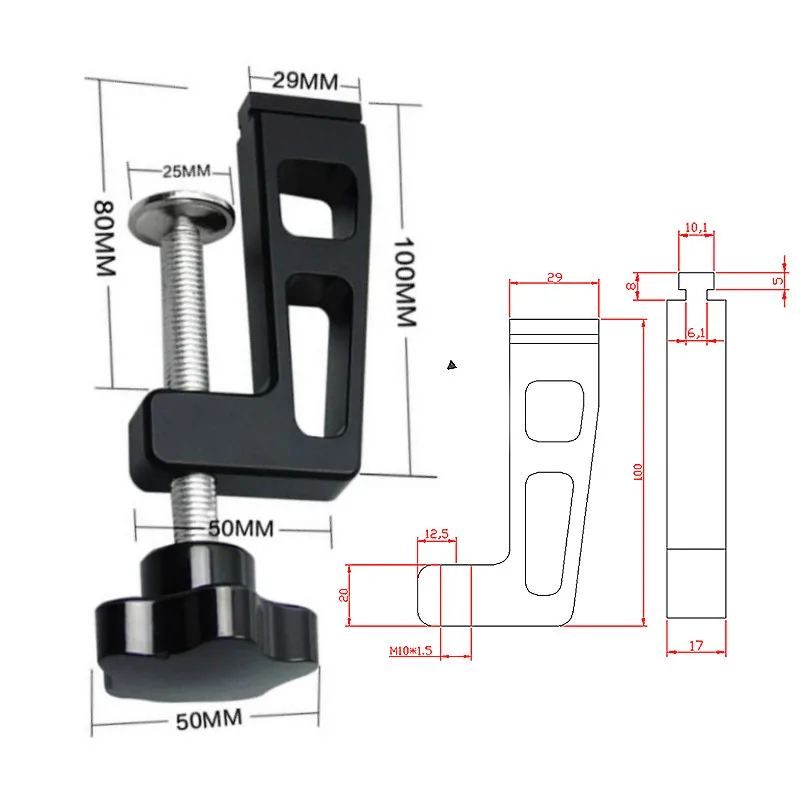 

2Pcs Woodworking G Clamps for Standard Aluminium 45mm 75mm Fence T-track Fixtures