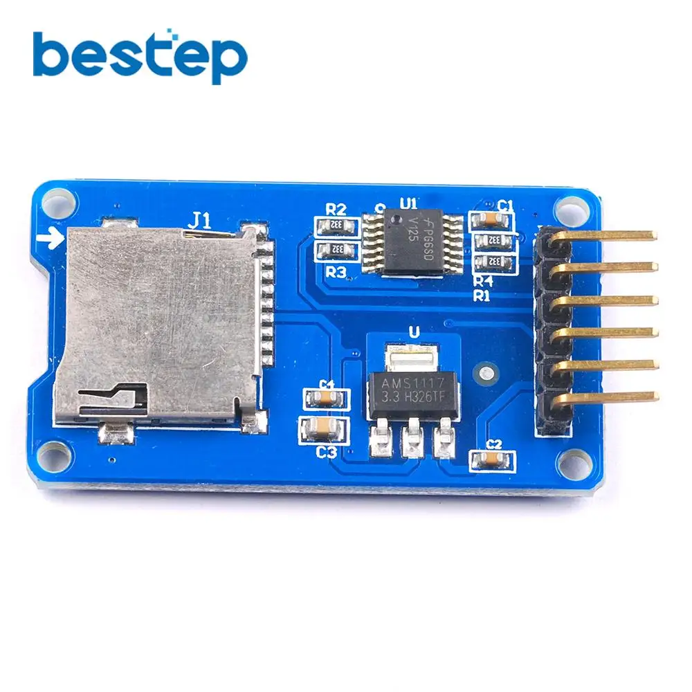 Модуль считывания карт Micro SD с интерфейсом SPI и чипом преобразователя уровня для