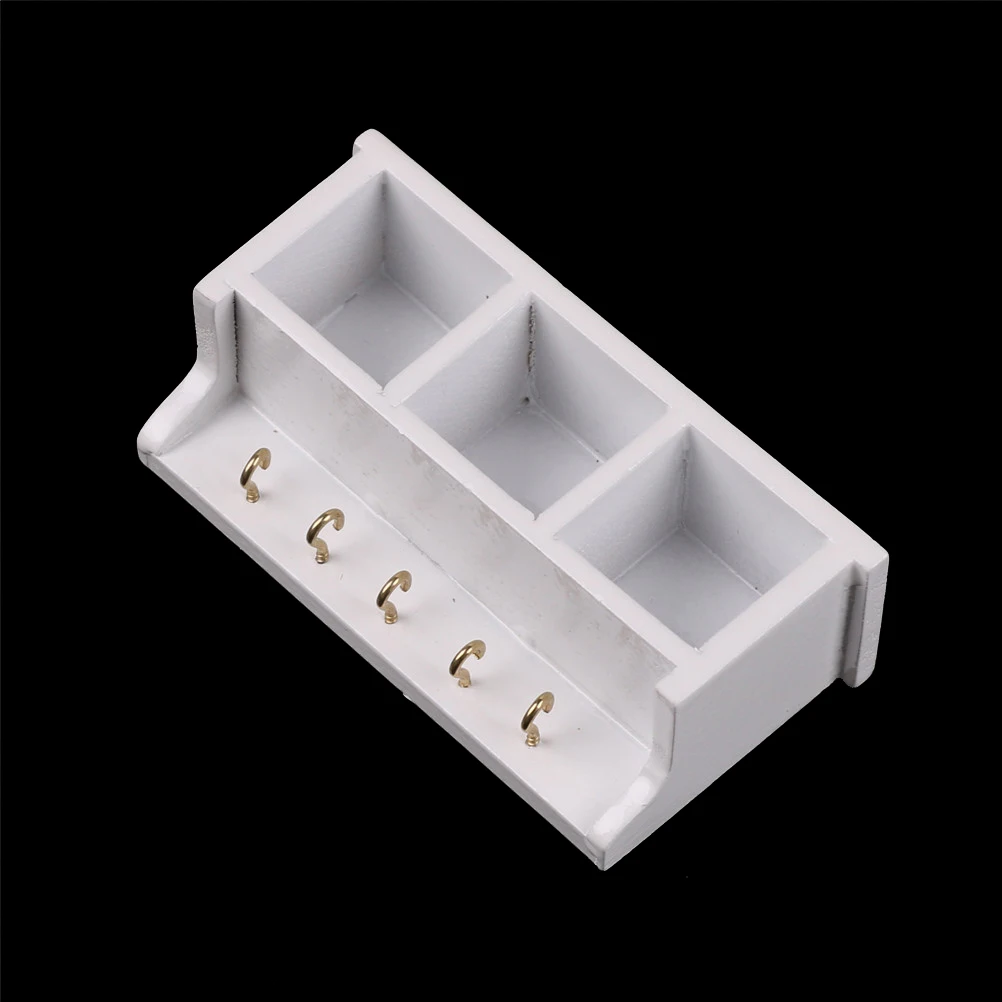 

White Kitchen Wood Wall Rack White 1:12 Doll House Decoration Accessories Toys Gift for Kids 1/12 Dollhouse Miniature Wholesale