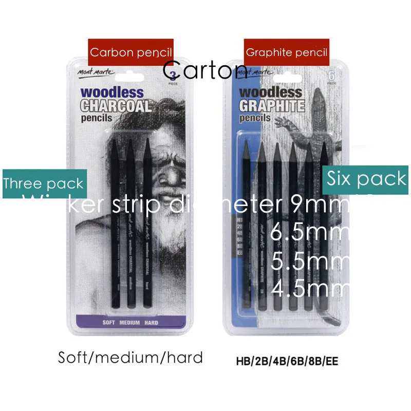 

3/6 set of black carbon pen for sketching, carbon drawing pencil, sketching highlight pen for art students