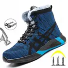 Защитные рабочие ботинки для мужчин, дышащие рабочие кроссовки со стальным носком, защитная Рабочая обувь, зимние сапоги