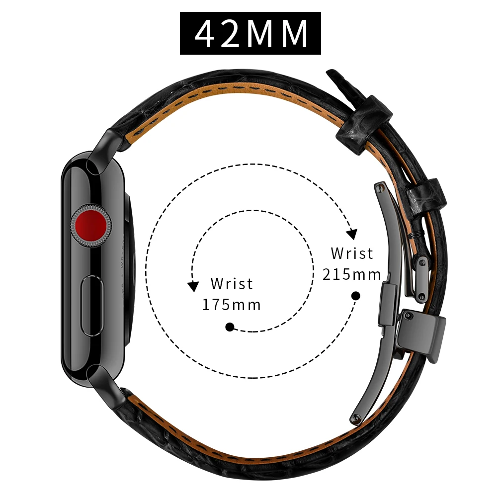 Кожаный ремешок с крокодиловой кожей для Apple watch band 44 мм 40 Лучший производительный