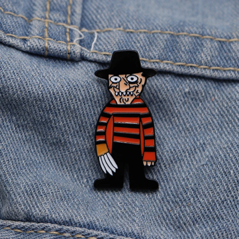 Freddy Krueger эмалированные броши на заказ значок лацкан/шляпу джинсовая куртка