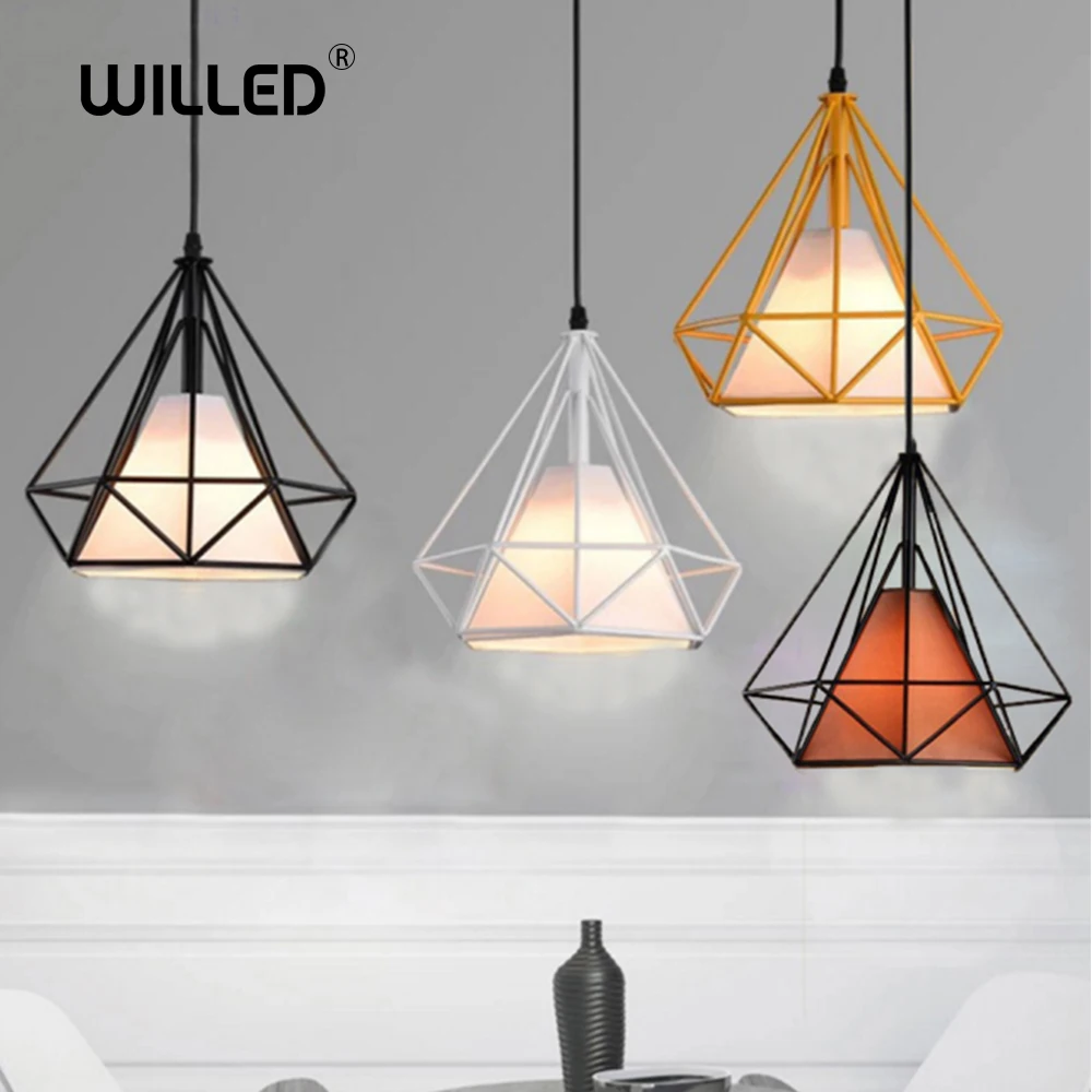 Скандинавский светодиодный подвесной светильник с бриллиантами яркая лампа