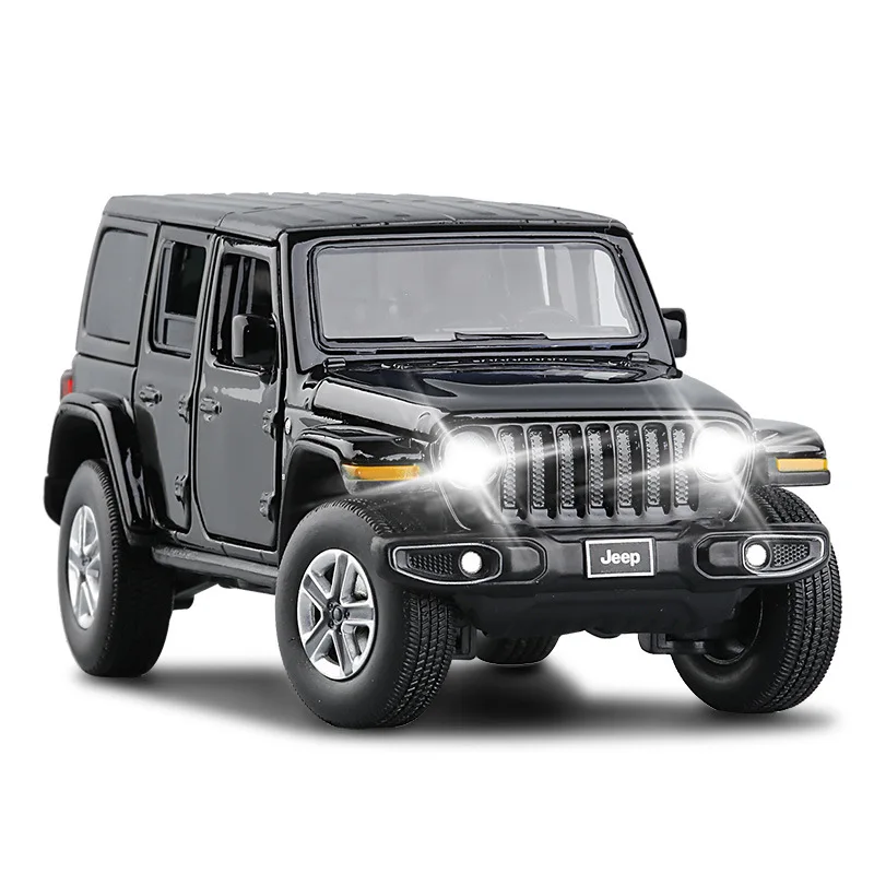 

1/32 Alloy Wrangler Model Toy Car 6 Door Simulation Sound Light Pull Back Off Road Toys Vehicle